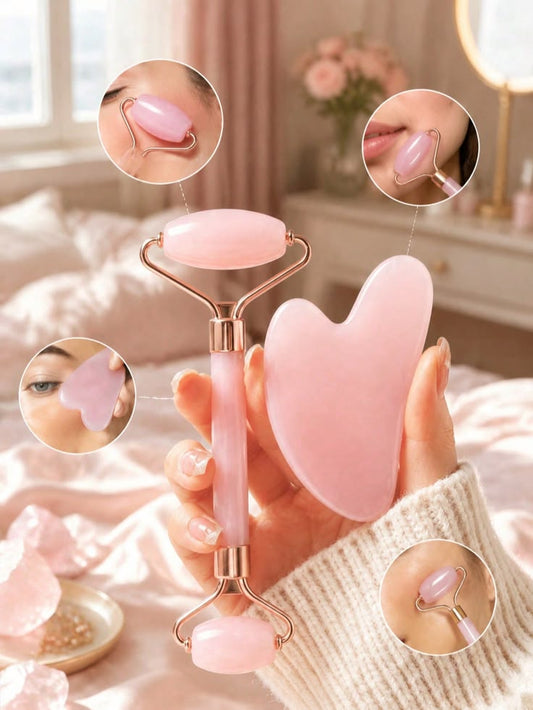 Jade Roller & Gua Sha Facial Massage Set – Radiant Skin Ritual