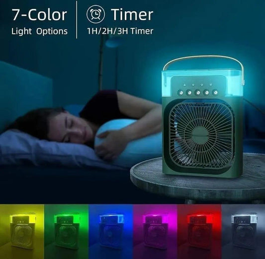 Portable Mini Air Cooler with Night Light – Instant Cool Comfort