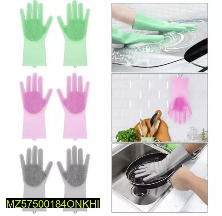 Rubber Magic Dishwashing Gloves Mint Green Kitchen Cleaning